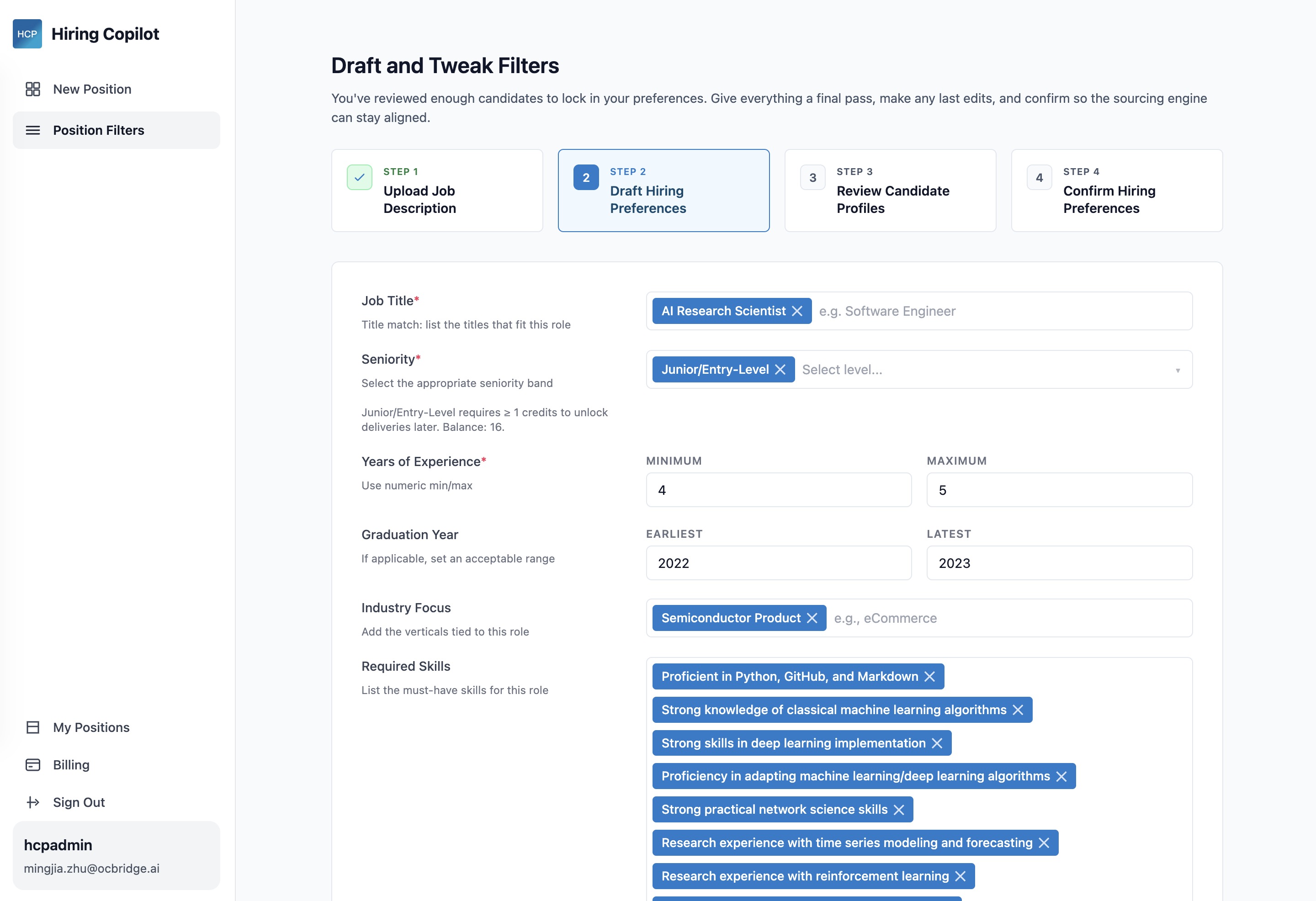 JD extraction screen