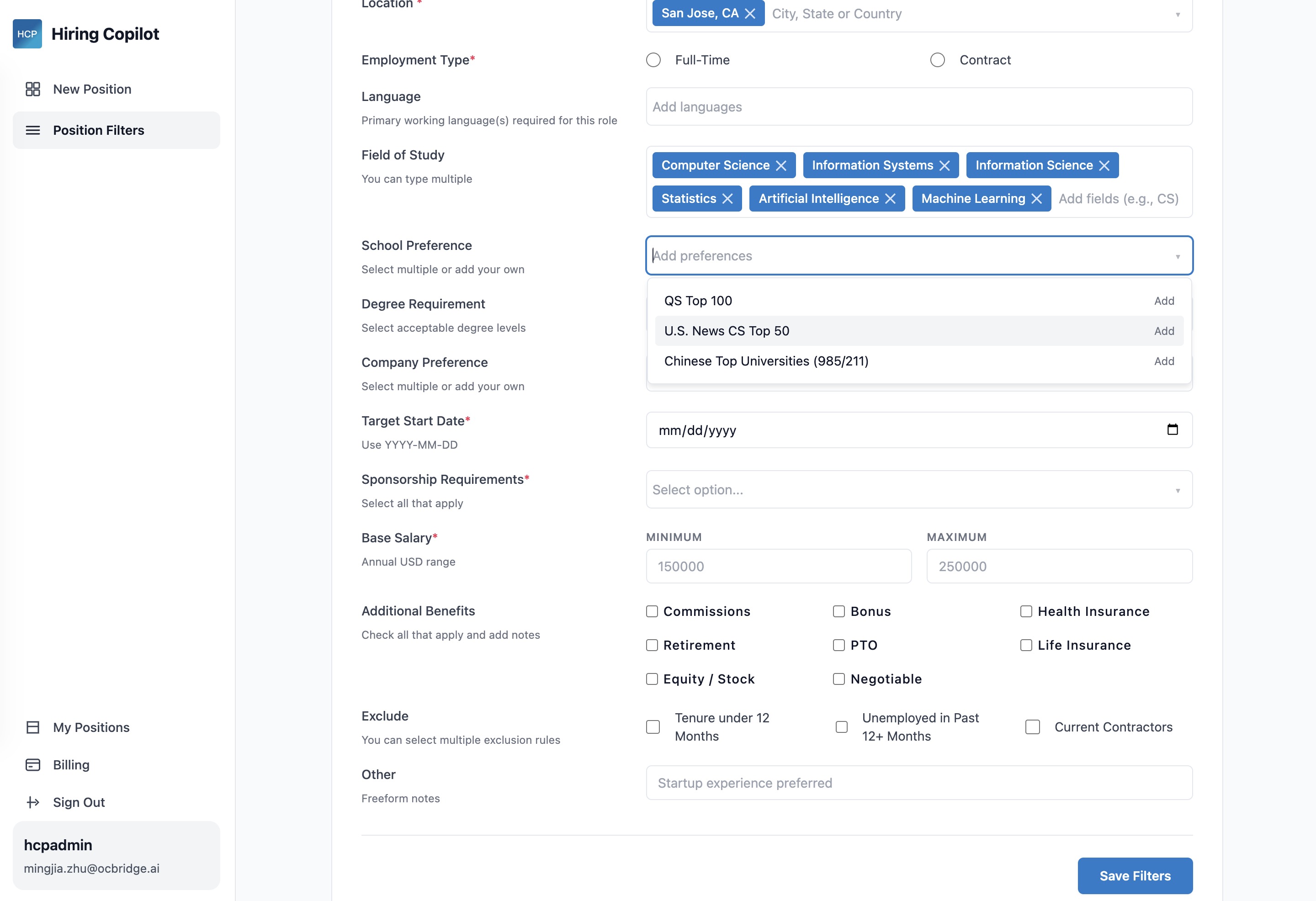 Expanded JD extraction screen
